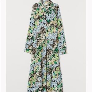 Collared Midi green/blue Floral Dress